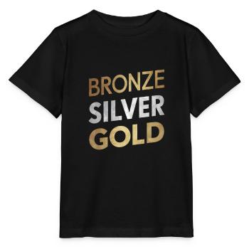 bronze argent or - T-shirt bio MINI CREATOR Stanley/Stella Enfant - noir - Devant - Mikhail (115cm)