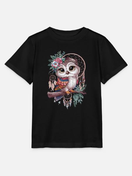 Eule Traumfänger Vogel Federn - Stanley/Stella Kinder T-Shirt MINI CREATOR  - Schwarz