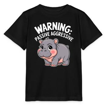 Moo Deng Vorsicht: Passiv Aggressiv - Stanley/Stella Kinder T-Shirt MINI CREATOR  - Schwarz - Vorne - Mikhail (115cm)