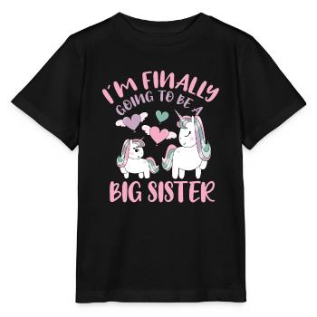 I`m Finally Going To Be A Big Sister Unicorn Gift - Stanley/Stella Kinder T-Shirt MINI CREATOR  - Schwarz - Vorne - Mikhail (115cm)
