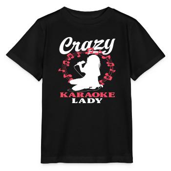Crazy Karaoke Lady Spaßige Musikliebhaberinnen - Stanley/Stella Kinder T-Shirt MINI CREATOR  - Schwarz - Vorne - Mikhail (115cm)