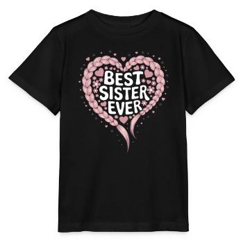 Best Sister Best Sister Ever Heart Braids - Stanley/Stella MINI CREATOR Kids’ T-Shirt - black - Front - Mikhail (115cm)
