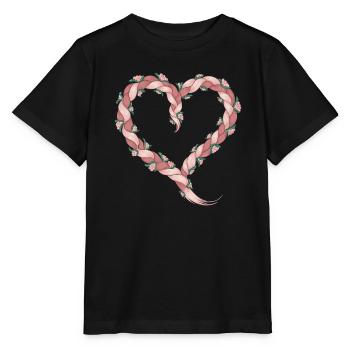 Cable Knit Heart Cable Knit Floral - Stanley/Stella MINI CREATOR Kids’ T-Shirt - black - Front - Mikhail (115cm)