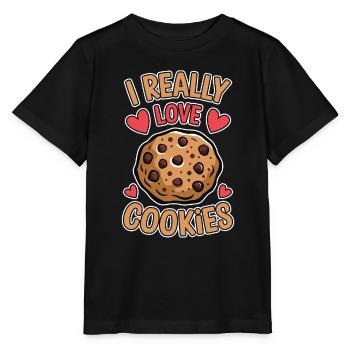 Cookies Saying Chocolate Cookies Funny Cookie Gift - Stanley/Stella MINI CREATOR Kids’ T-Shirt - black - Front - Mikhail (115cm)