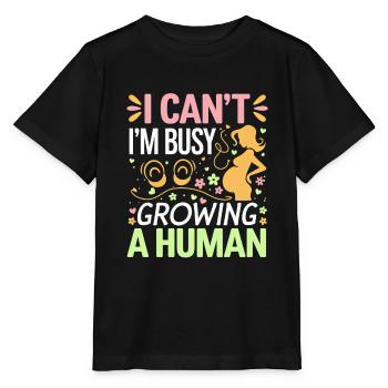 I Can't I'm Busy Growing A Human 8 - Stanley/Stella Kinder T-Shirt MINI CREATOR  - Schwarz - Vorne - Mikhail (115cm)