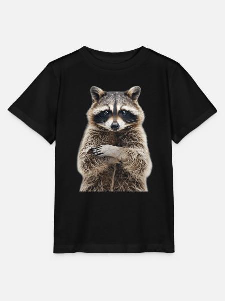 Waschbär - Stanley/Stella Kinder T-Shirt MINI CREATOR - Schwarz
