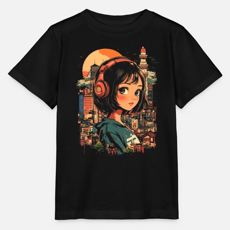 Anime Mädchen Japan - Stanley/Stella Kinder T-Shirt MINI CREATOR  - Schwarz