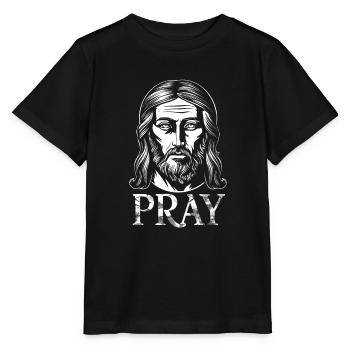 Jesus Christus bete - Stanley/Stella Kinder T-Shirt MINI CREATOR  - Schwarz - Vorne - Mikhail (115cm)