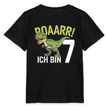 7. Geburtstag 7 Jahre Dino Dinosaurier Fan - Stanley/Stella Kinder T-Shirt MINI CREATOR  - Schwarz - Vorne - Mikhail (115cm)