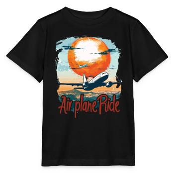 Meine Erste Flugreise Erstes Mal Fliegen - Stanley/Stella Kinder T-Shirt MINI CREATOR  - Schwarz - Vorne - Mikhail (115cm)