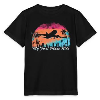My First Flight First Time Flying - Stanley/Stella MINI CREATOR Kids’ T-Shirt - black - Front - Mikhail (115cm)