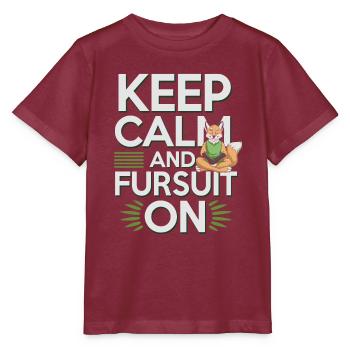 Furry Fandom Enthusiast Cosplay Fun and Fursuiting - Stanley/Stella Kinder T-Shirt MINI CREATOR  - Burgunderrot - Vorne - Kain (125cm)