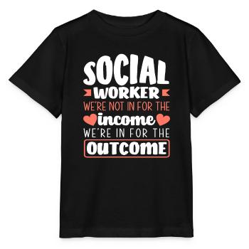 Travailleurs sociaux Nous ne sommes pas pour le revenu - T-shirt bio MINI CREATOR Stanley/Stella Enfant - noir - Devant - Mikhail (115cm)
