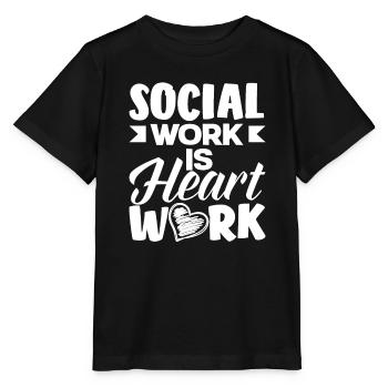 Social work is heart work - Stanley/Stella MINI CREATOR Kids’ T-Shirt - black - Front - Mikhail (115cm)
