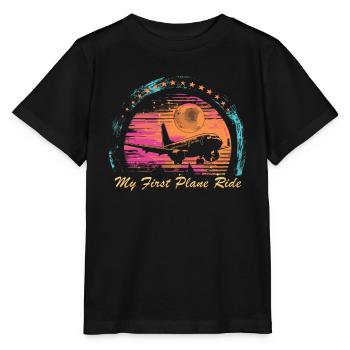 My First Flight First Time Flying - Stanley/Stella MINI CREATOR Kids’ T-Shirt - black - Front - Mikhail (115cm)