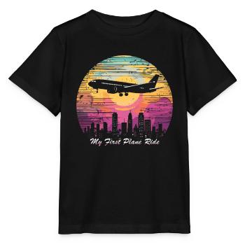 My First Flight First Time Flying - Stanley/Stella MINI CREATOR Kids’ T-Shirt - black - Front - Mikhail (115cm)