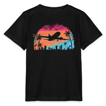 Meine Erste Flugreise Erstes Mal Fliegen - Stanley/Stella Kinder T-Shirt MINI CREATOR  - Schwarz - Vorne - Mikhail (115cm)