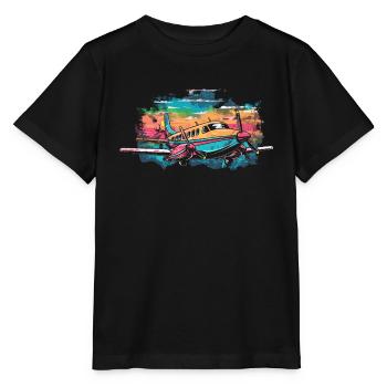 Meine Erste Flugreise Erstes Mal Fliegen - Stanley/Stella Kinder T-Shirt MINI CREATOR  - Schwarz - Vorne - Mikhail (115cm)