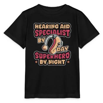 Hearing aid specialist - Stanley/Stella MINI CREATOR Kids’ T-Shirt - black - Front - Mikhail (115cm)