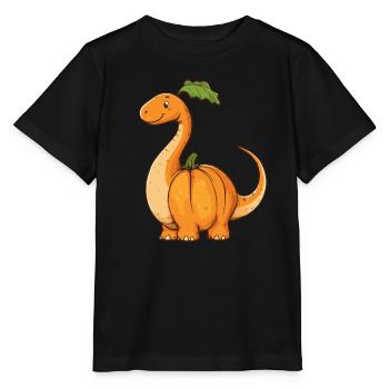 Dinosaure citrouille Halloween Pumkasaurus Costume - T-shirt bio MINI CREATOR Stanley/Stella Enfant - noir - Devant - Mikhail (115cm)