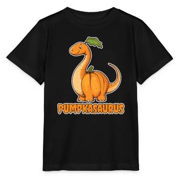 Dinosaure citrouille Halloween Pumkasaurus Costume - T-shirt bio MINI CREATOR Stanley/Stella Enfant - noir - Devant - Mikhail (115cm)