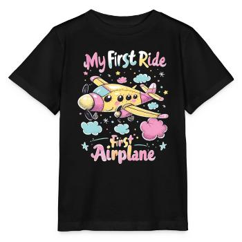 My First Flight First Time Flying - Stanley/Stella MINI CREATOR Kids’ T-Shirt - black - Front - Mikhail (115cm)
