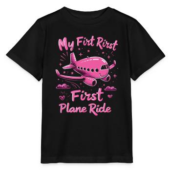Meine Erste Flugreise Erstes Mal Fliegen - Stanley/Stella Kinder T-Shirt MINI CREATOR  - Schwarz - Vorne - Mikhail (115cm)