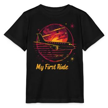 Meine Erste Flugreise Erstes Mal Fliegen - Stanley/Stella Kinder T-Shirt MINI CREATOR  - Schwarz - Vorne - Mikhail (115cm)