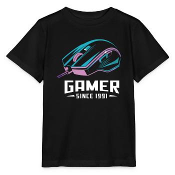 Gamer Since 1991 Geek Birthday Gift - Stanley/Stella MINI CREATOR Kids’ T-Shirt - black - Front - Mikhail (115cm)