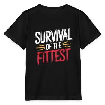Survival of the fittest - Stanley/Stella MINI CREATOR Kids’ T-Shirt - black - Front - Mikhail (115cm)
