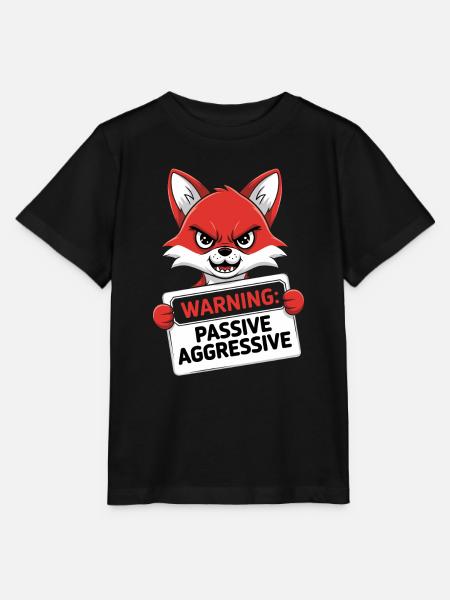 Warnung: Passiv Aggressiv Fuchs Cartoon - Stanley/Stella Kinder T-Shirt MINI CREATOR  - Schwarz