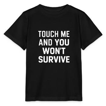Touche-moi et tu ne survivras pas - T-shirt bio MINI CREATOR Stanley/Stella Enfant - noir - Devant - Mikhail (115cm)