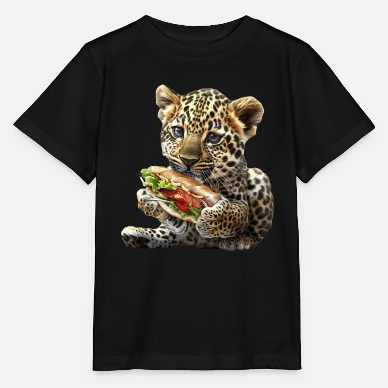 Leopard - Stanley/Stella Kinder T-Shirt MINI CREATOR  - Schwarz