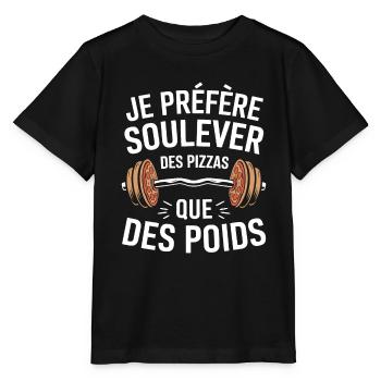 Ich ziehe es vor, Pizzen zu heben Humor Fitness - Stanley/Stella Kinder T-Shirt MINI CREATOR  - Schwarz - Vorne - Mikhail (115cm)