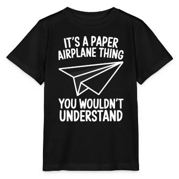 Avion en papier disant blague Avion en papier cadeau - T-shirt bio MINI CREATOR Stanley/Stella Enfant - noir - Devant - Mikhail (115cm)