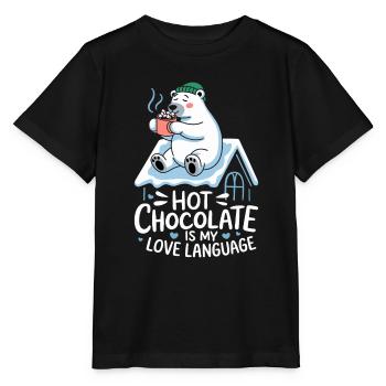 Hot chocolate is my love language Bear - Stanley/Stella MINI CREATOR Kids’ T-Shirt - black - Front - Mikhail (115cm)