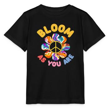 Blühe Wie Du Bist Friedensblume - Stanley/Stella Kinder T-Shirt MINI CREATOR  - Schwarz - Vorne - Mikhail (115cm)