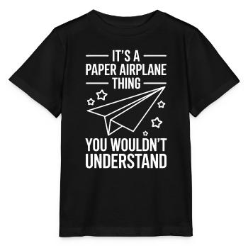 Avion en papier disant blague Avion en papier cadeau - T-shirt bio MINI CREATOR Stanley/Stella Enfant - noir - Devant - Mikhail (115cm)