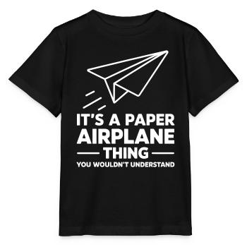 Avion en papier disant blague Avion en papier cadeau - T-shirt bio MINI CREATOR Stanley/Stella Enfant - noir - Devant - Mikhail (115cm)
