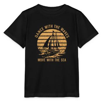 Segeln Tanzen Sie mit den Wellen, bewegen Sie sich mit dem Meer - Stanley/Stella Kinder T-Shirt MINI CREATOR  - Schwarz - Vorne - Mikhail (115cm)