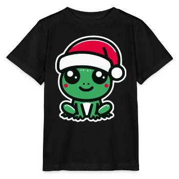 Weihnachten Frosch - Stanley/Stella Kinder T-Shirt MINI CREATOR  - Schwarz - Vorne - Mikhail (115cm)