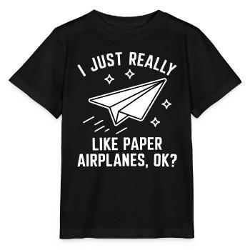Avion en papier disant blague Avion en papier cadeau - T-shirt bio MINI CREATOR Stanley/Stella Enfant - noir - Devant - Mikhail (115cm)