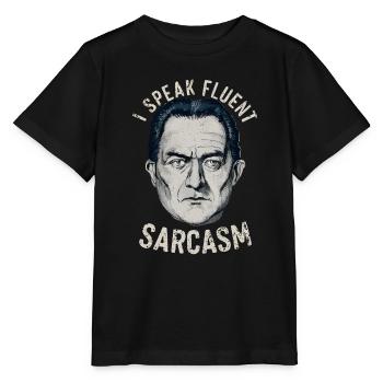 I speak fluent sarcasm - Stanley/Stella MINI CREATOR Kids’ T-Shirt - black - Front - Mikhail (115cm)