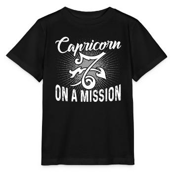 Capricorn On A Mission Sign Of Zodiac - Stanley/Stella MINI CREATOR Kids’ T-Shirt - black - Front - Mikhail (115cm)