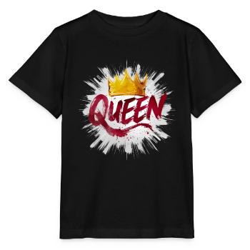 Königin mit Diadem - Stanley/Stella Kinder T-Shirt MINI CREATOR  - Schwarz - Vorne - Mikhail (115cm)