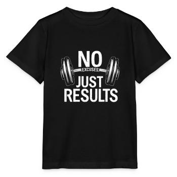pas d’excuses, juste des résultats - T-shirt bio MINI CREATOR Stanley/Stella Enfant - noir - Devant - Mikhail (115cm)