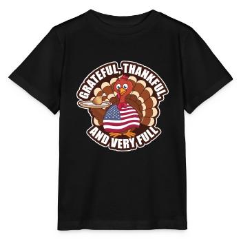 Lustiger Thanksgiving Truthahn - Stanley/Stella Kinder T-Shirt MINI CREATOR  - Schwarz - Vorne - Mikhail (115cm)