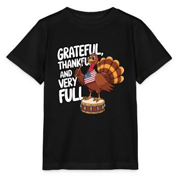 Dinde drôle de Thanksgiving - T-shirt bio MINI CREATOR Stanley/Stella Enfant - noir - Devant - Mikhail (115cm)
