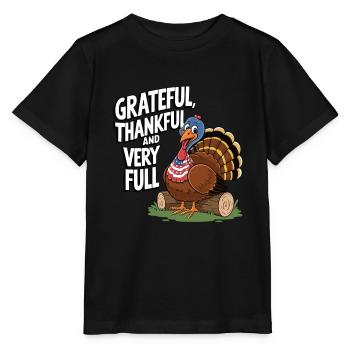 Lustiger Thanksgiving Truthahn - Stanley/Stella Kinder T-Shirt MINI CREATOR  - Schwarz - Vorne - Mikhail (115cm)