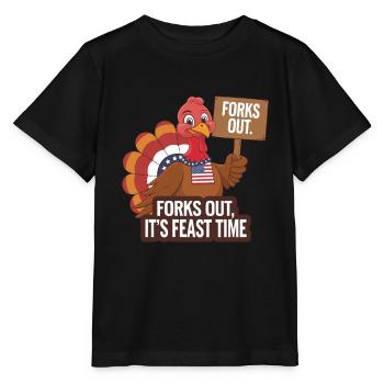 Lustiger Thanksgiving Truthahn - Stanley/Stella Kinder T-Shirt MINI CREATOR  - Schwarz - Vorne - Mikhail (115cm)